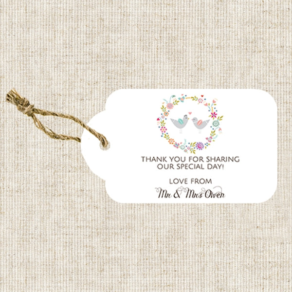Summer Love Birds - Favour Tag