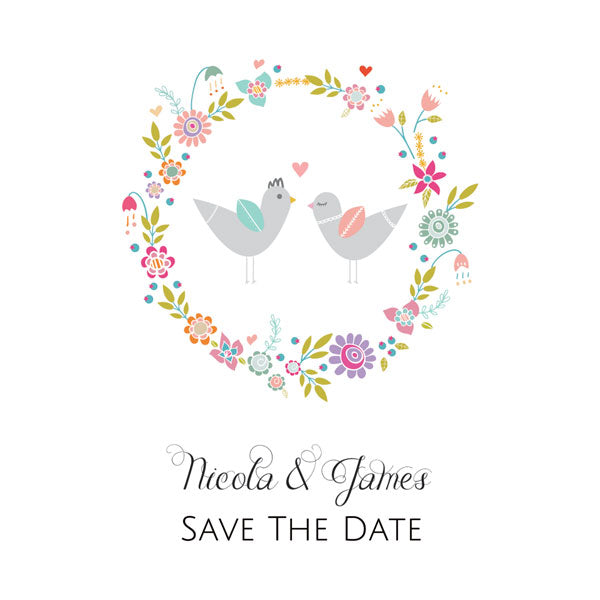 Summer Love Birds Save the Date Cards