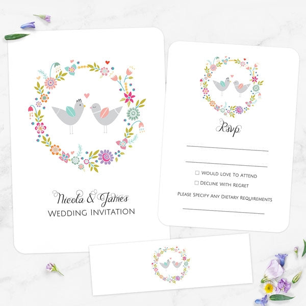 Summer Love Birds - Boutique Wedding Invitation & RSVP