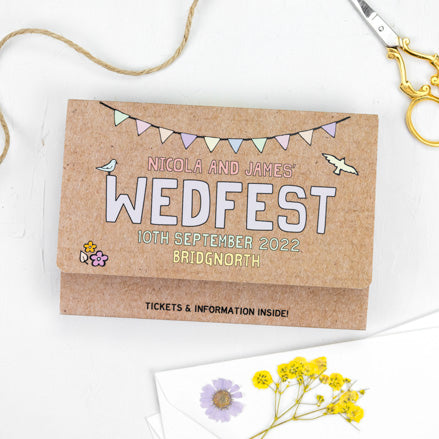 Summer Wedfest - Tri Fold Wedding Invitation & RSVP