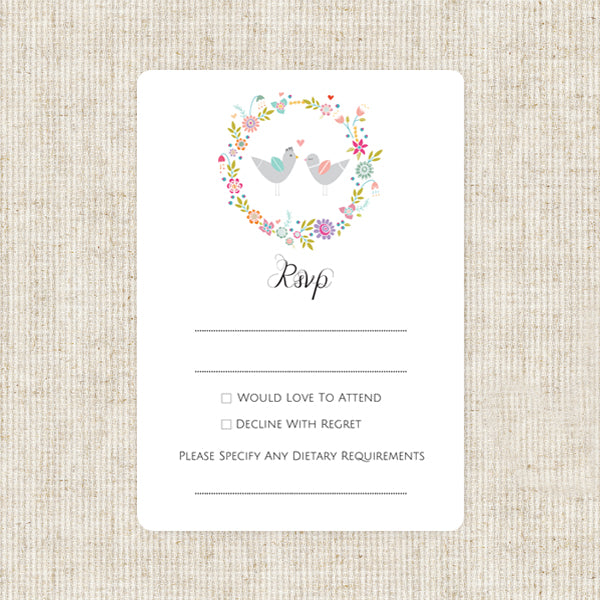 Summer Love Birds - Boutique Wedding Invitation & RSVP