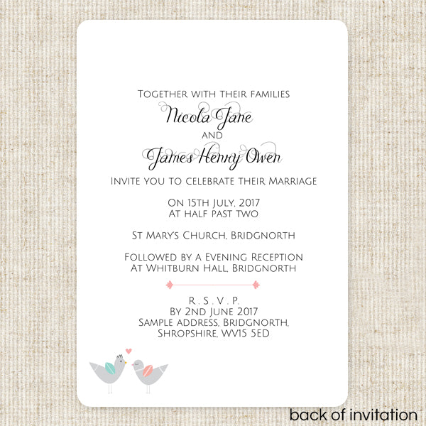 Summer Love Birds - Boutique Wedding Invitation & RSVP