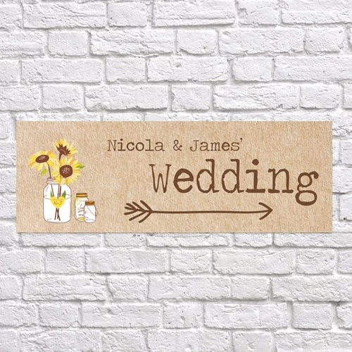Sunflowers & Bunting - Arrow Wedding Sign