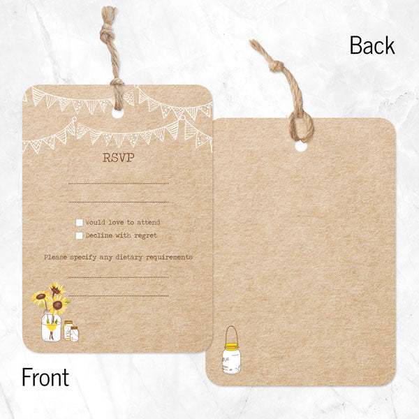 Sunflowers & Bunting - Boutique Wedding Invitation & RSVP