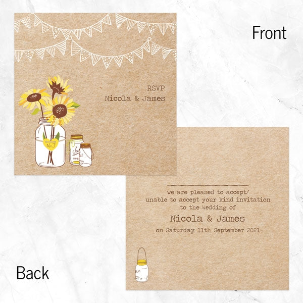 Sunflowers and Bunting RSVP Cards