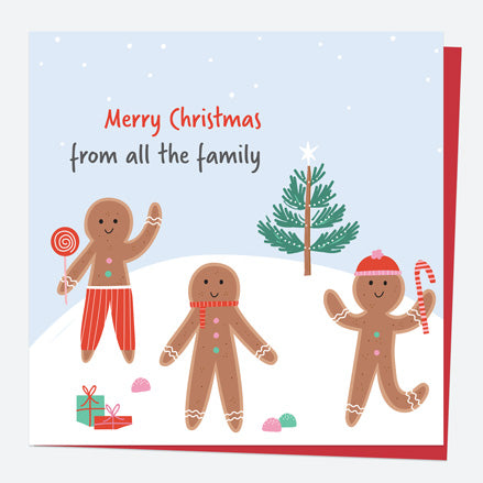 Christmas Card - Sweet Christmas - Gingerbread Family - From All The Family