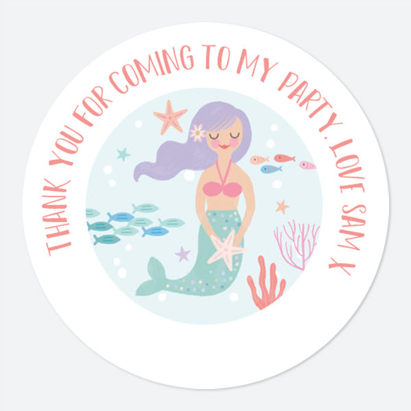 Mermaid Under The Sea - Sweet Bag & Sticker - Pack of 35
