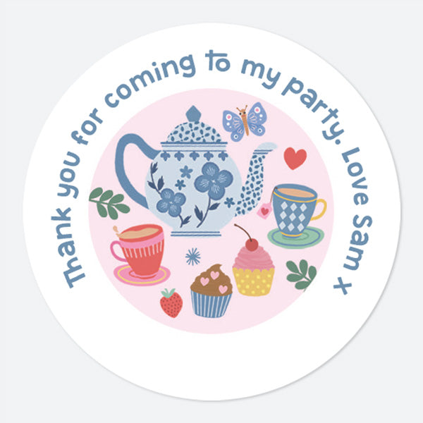Tea Party - Sweet Bag Stickers - Pack of 35