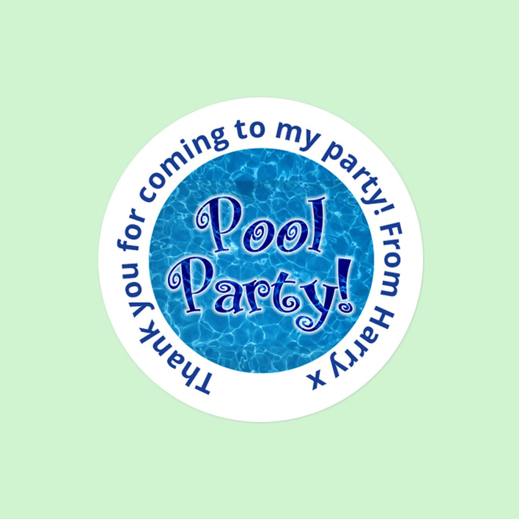 Swimming Pool Party - Sweet Bag Stickers - Pack of 35