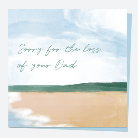 Sympathy Card - Calm Beach Scene - Dad