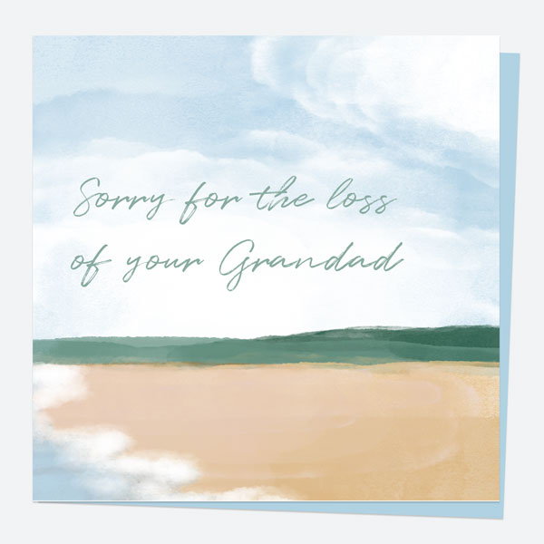 Sympathy Card - Calm Beach Scene - Grandad