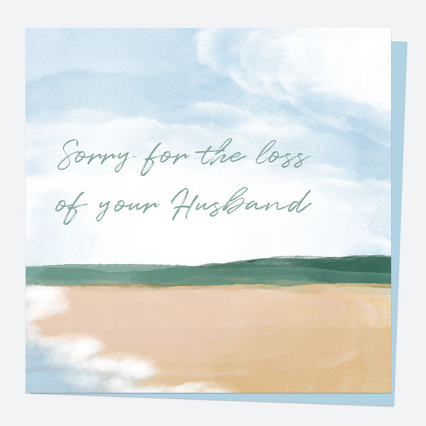 Sympathy Card - Calm Beach Scene - Husband