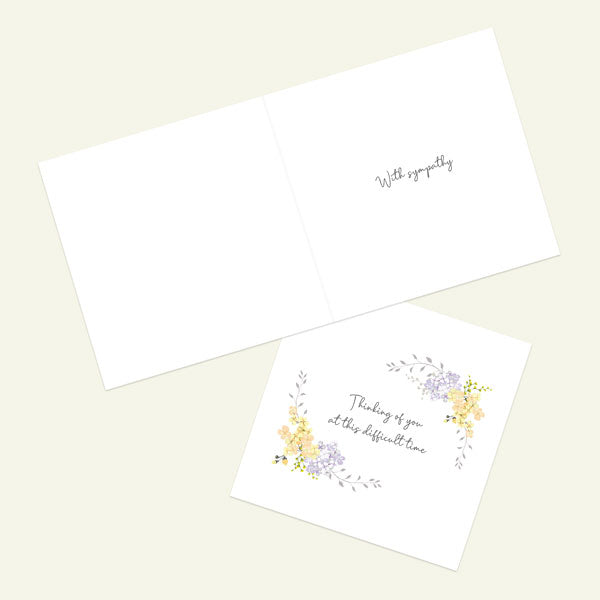Sympathy Card - Yellow & Lilac Wildflowers Thinking Of You