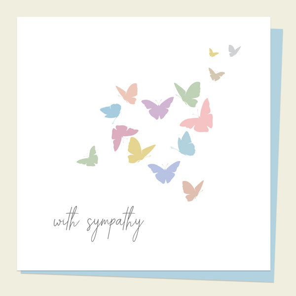 Sympathy Card - Pastel Butterflies With Sympathy