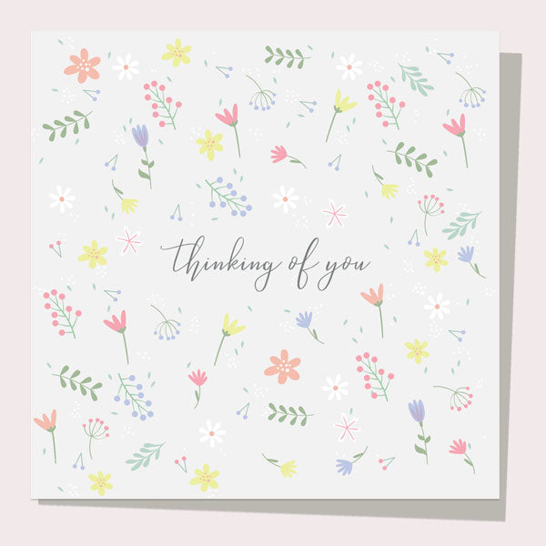 Sympathy Card - Scattered Flowers Thinking of You
