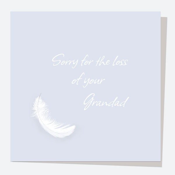 Sympathy Card - White Feather - Grandad