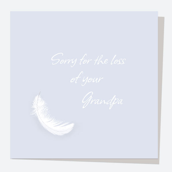 Sympathy Card - White Feather - Grandpa