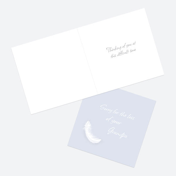 Sympathy Card - White Feather - Grandpa