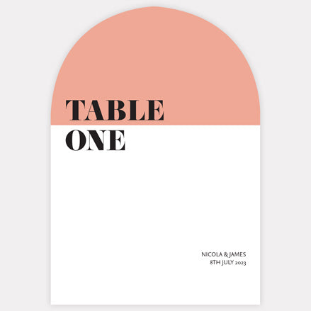Colour Block Typography Table Name/Number