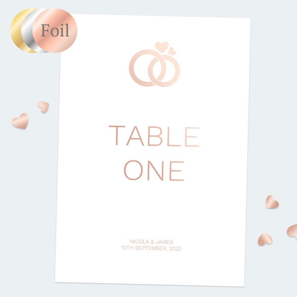 Entwined Rings Foil Table Name/Number