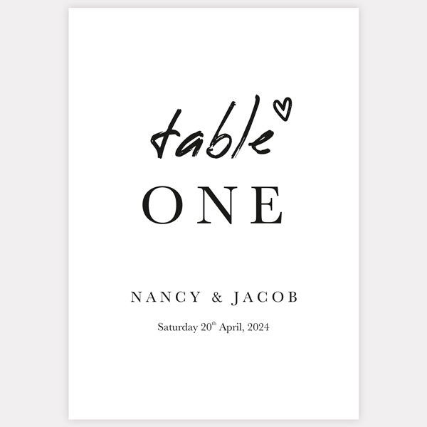 Freehand Script Iridescent Table Name/Number - Fast Delivery at Dotty ...