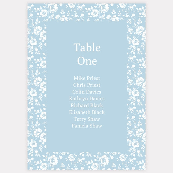 Dainty Flowers - Iridescent Table Plan Cards