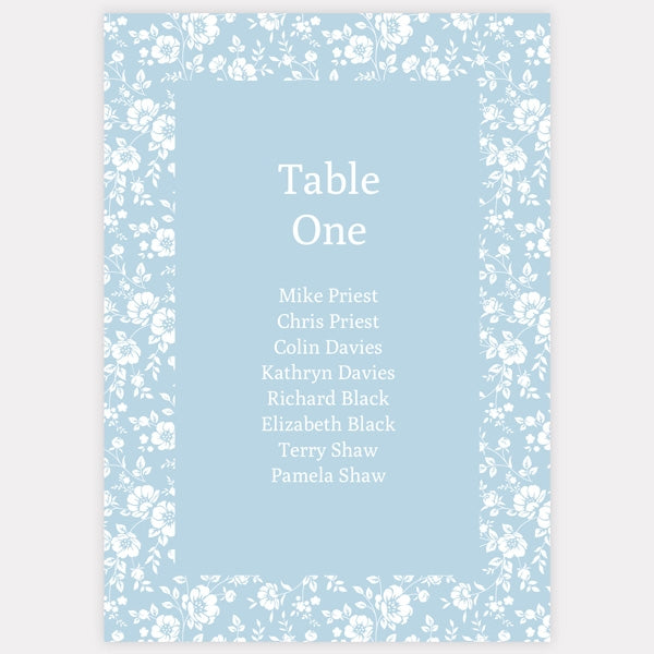 Dainty Flowers - Iridescent Table Plan Cards