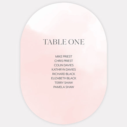Delicate Inkwash - Iridescent Table Plan Cards