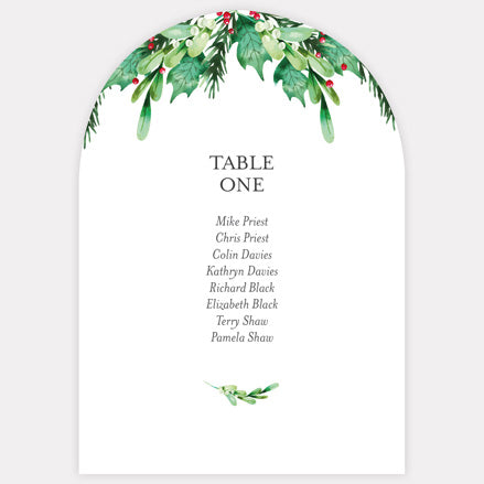 Festive Foliage - Iridescent Table Plan Cards