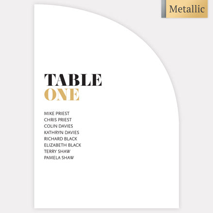 Metallic Ampersand - Metallic Table Plan Cards