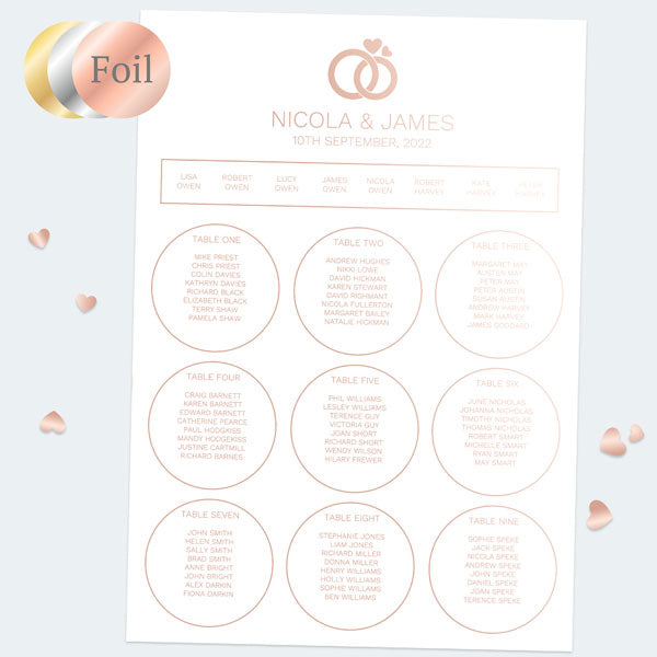 Entwined Rings Foil Table Plan