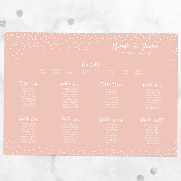 Confetti Script Table Plan