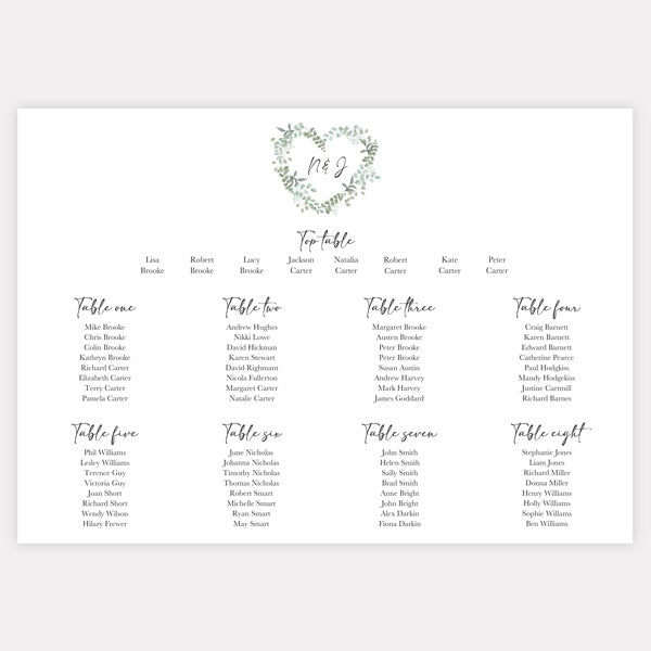 Eucalyptus Heart Table Plan