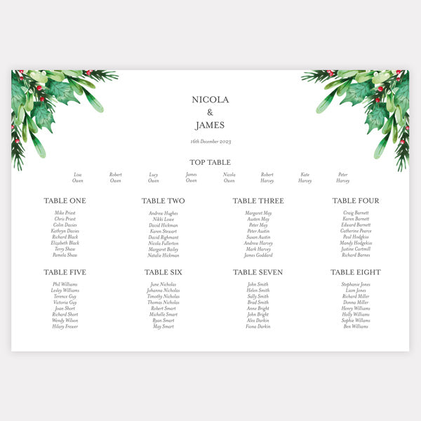 Festive Foliage Iridescent Table Plan