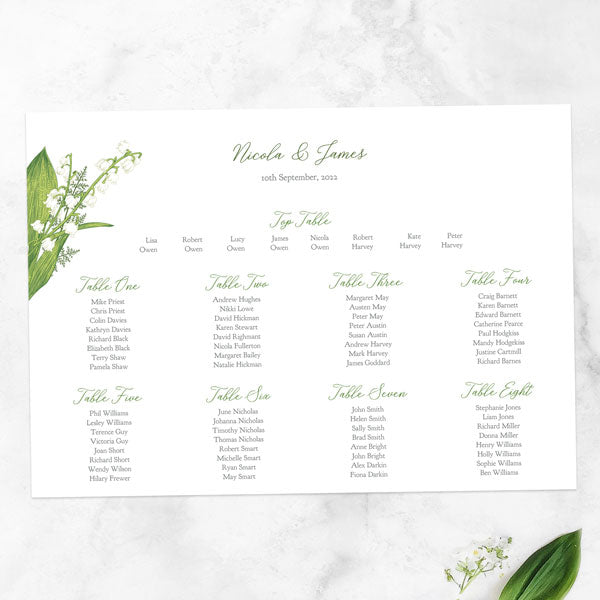 Lily of the Valley Iridescent Table Plan