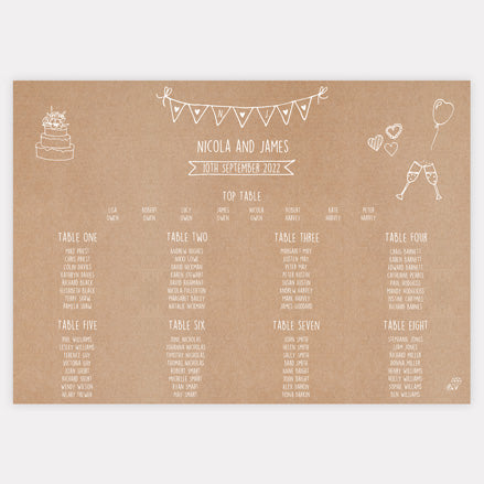 Rustic Wedding Charm Table Plan