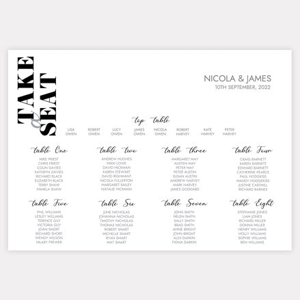 Minimalist Typography Table Plan