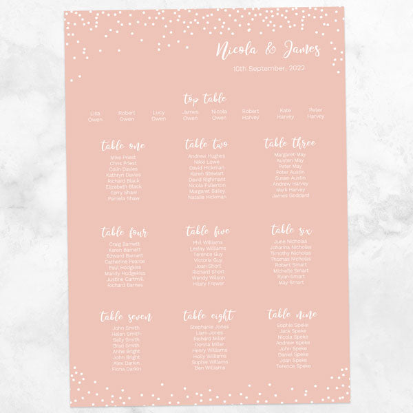 Confetti Script Table Plan