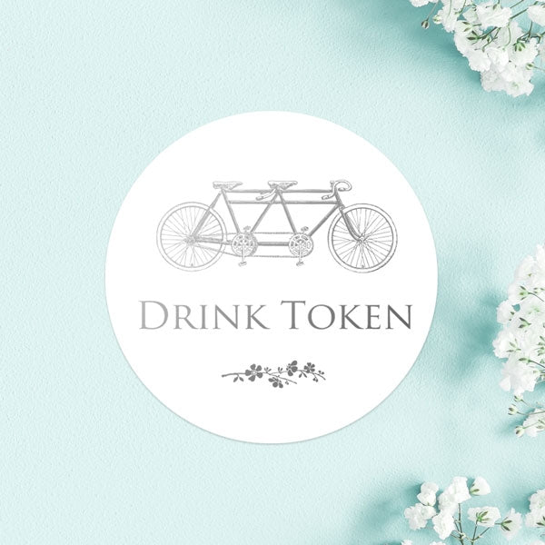 Tandem For Two - Foil Drink Tokens - Pack of 30