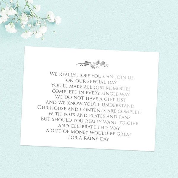 Tandem For Two Foil Gift Poem Card