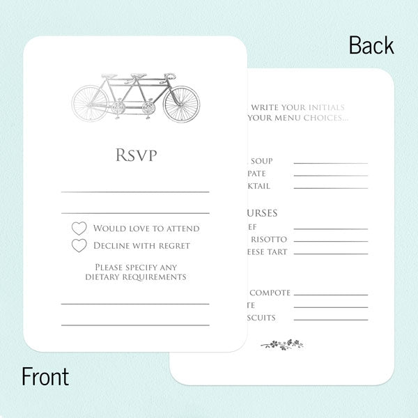 Tandem For Two Foil RSVP Cards