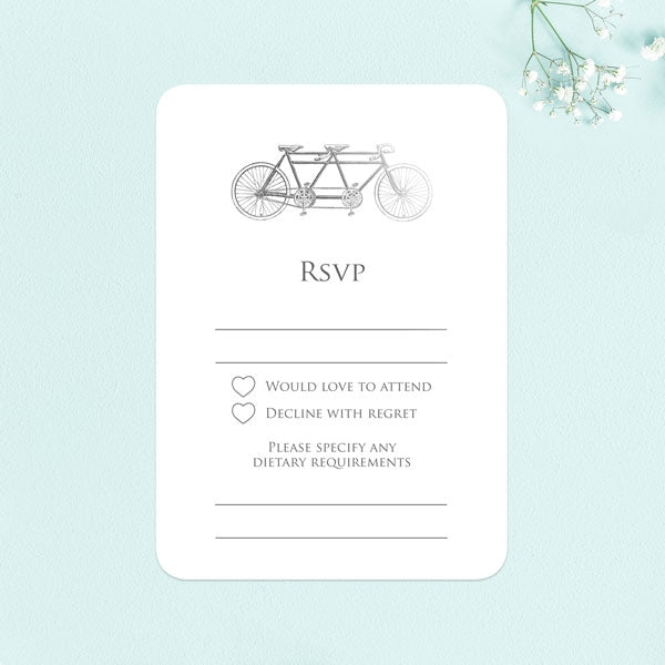 Tandem For Two Foil RSVP Cards