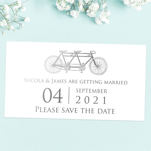 Tandem For Two Foil Save the Date Magnets