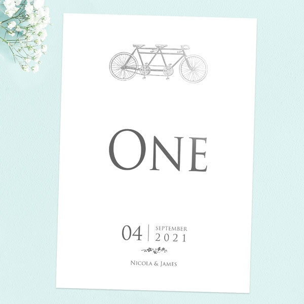 Tandem For Two Foil Table Name/Number