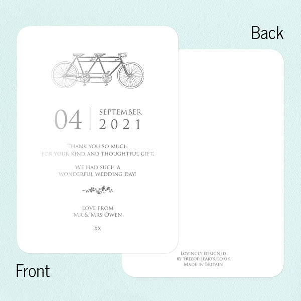 Tandem For Two Foil Thank You Card