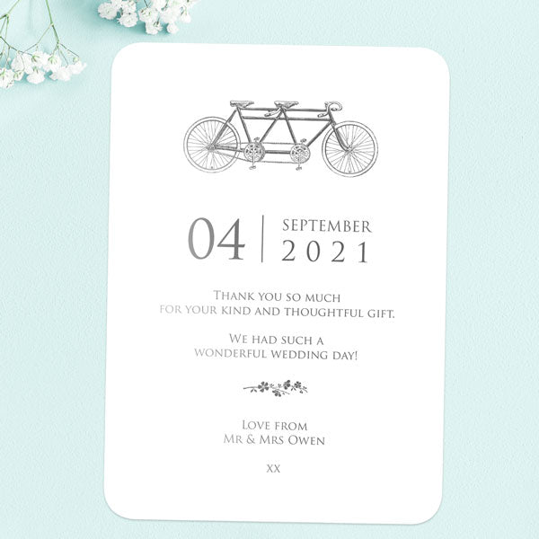 Tandem For Two Foil Thank You Card