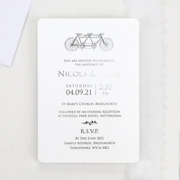 category header image Tandem For Two Foil Wedding Invitation