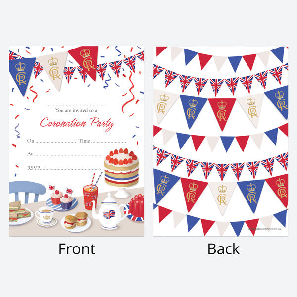 Tea Party Invitations - Coronation Street Party - Pack of 10