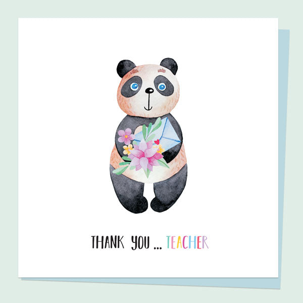 Teacher Thank You Card - Chalkboard - Panda