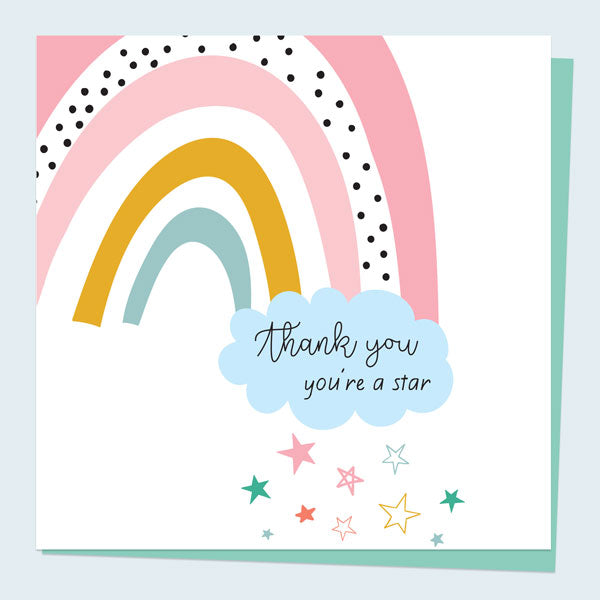 Thank You Card - Chasing Rainbows - You're A Star